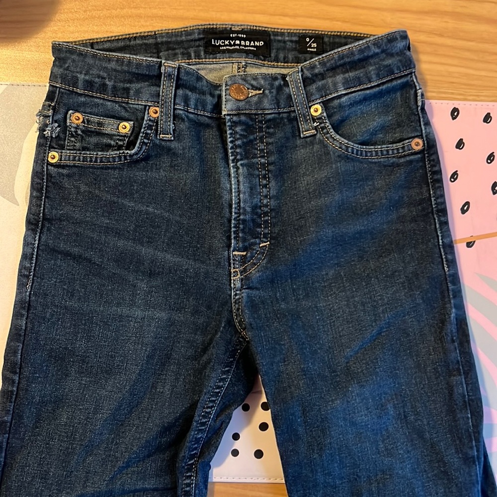 Lucky Brand 0/25 Dark Wash Bridgette Ankle Cut Jeans, Used- Good